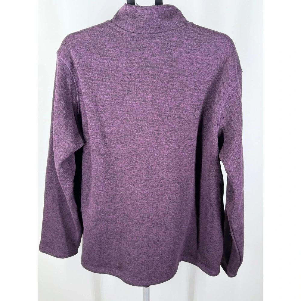 Eddie Bauer Mens‎ XL 1/4 Zip Fleece Pullover Heathered Purple Sweater Jacket